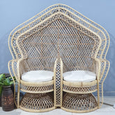 Cane Studio Wicker Double Rattan Bamboo Cane Chair  184 x 79 x 169 cm